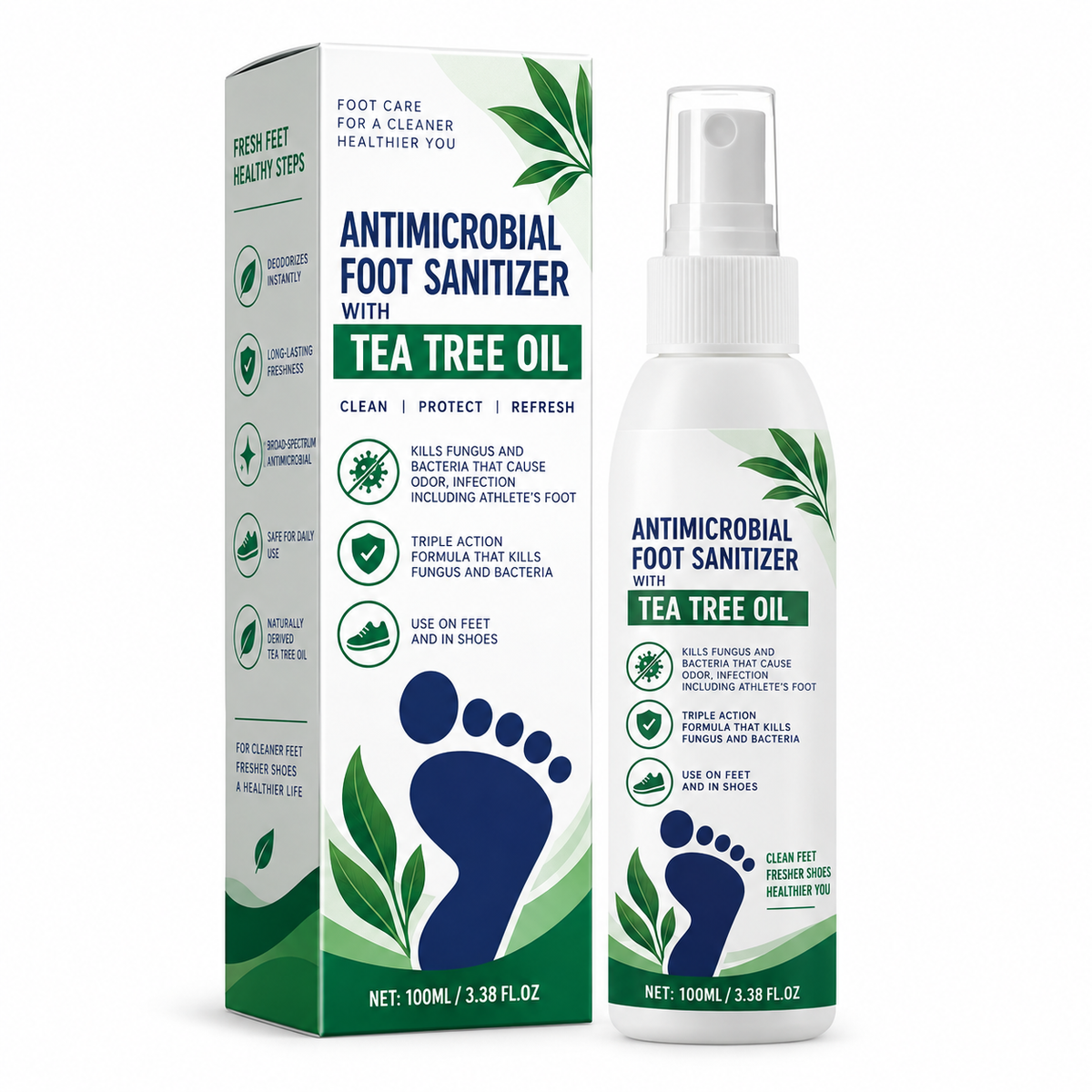 Tea Tree Oil Antifungal Foot Spray - Cracked Heels & Dry Skin Repair