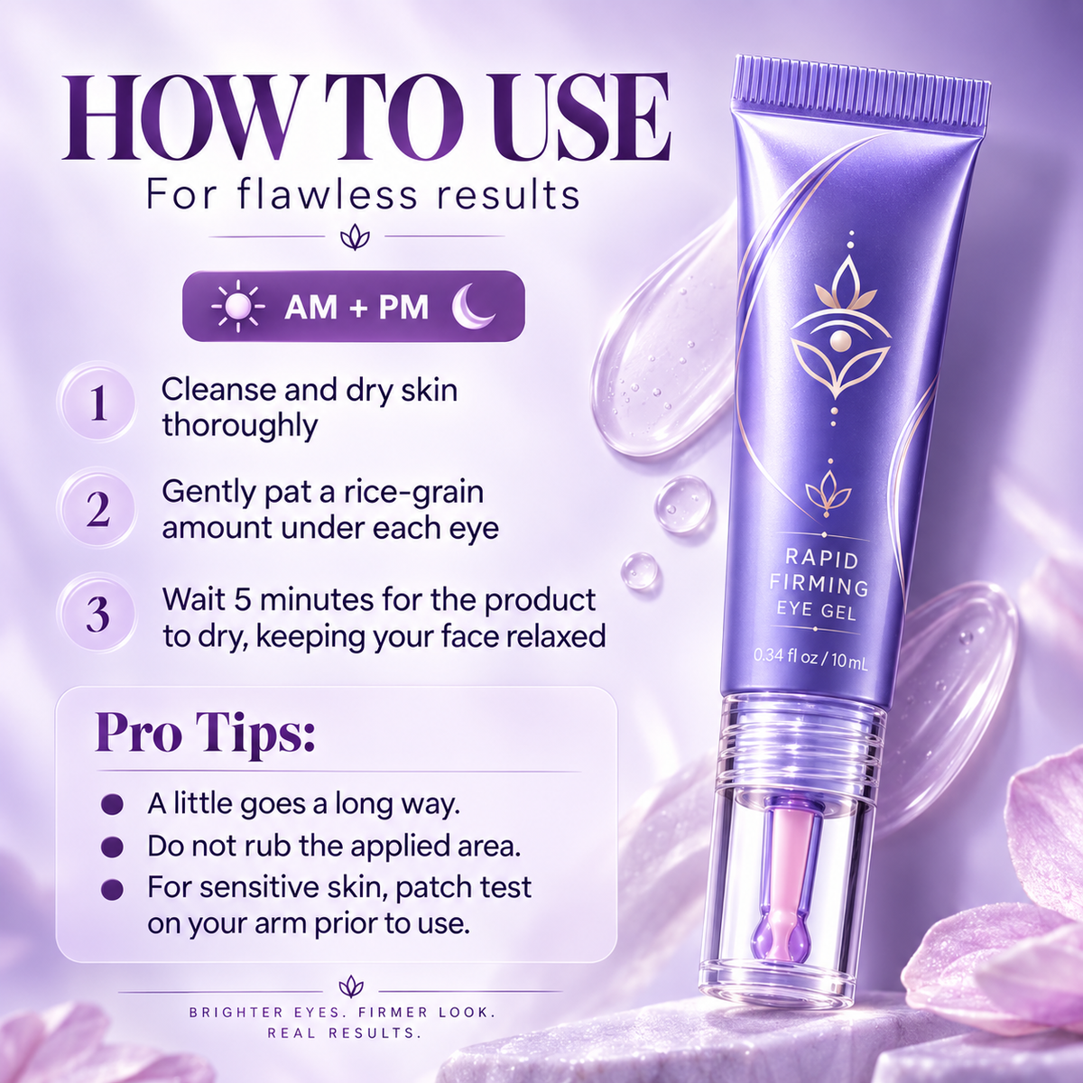 How to use rapid firming eye gel