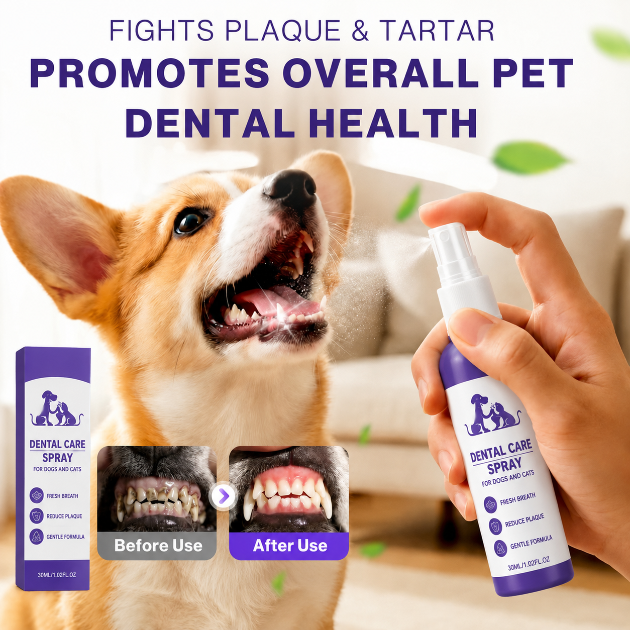 No-Brushing Pet Oral Spray for Dogs & Cats🐾