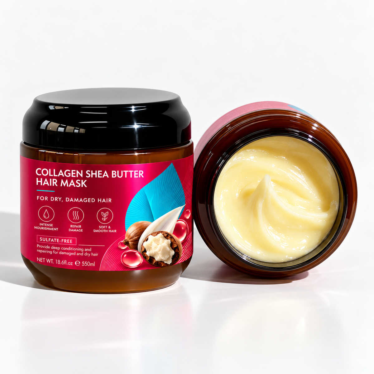 Collagen Shea Butter Hair Mask Deep Repair for Dry
