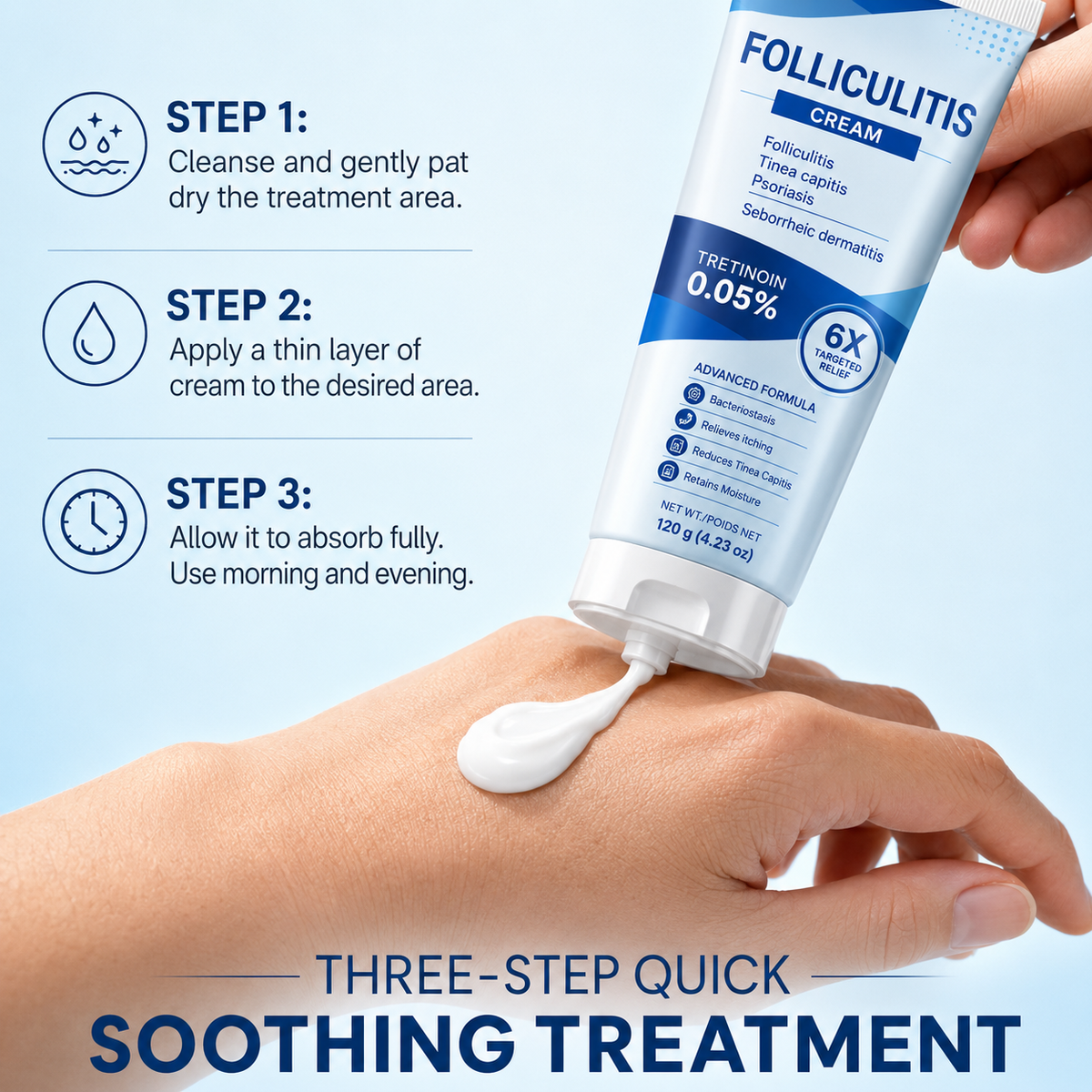 Botanical Folliculitis Cream, Soothing Moisturizer for Bumps on Face