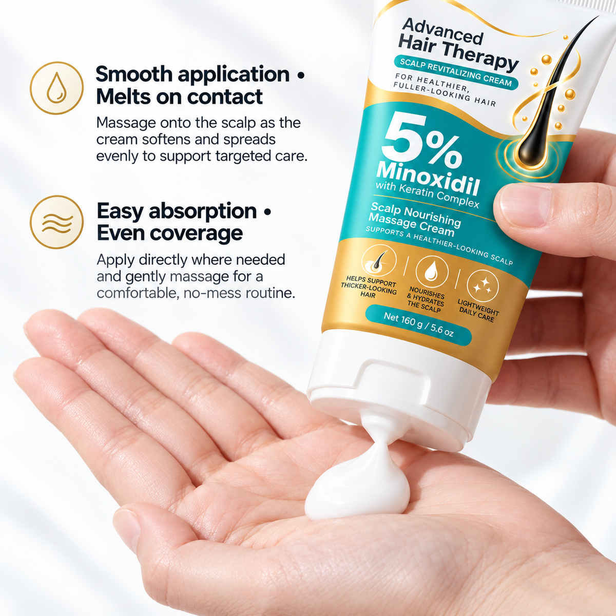 5% Minoxidil &Keratin Scalp Massage Cream Hair GrowthTreatment