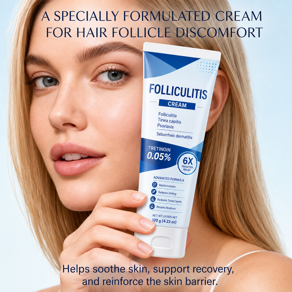 Botanical Folliculitis Cream, Soothing Moisturizer for Bumps on Face