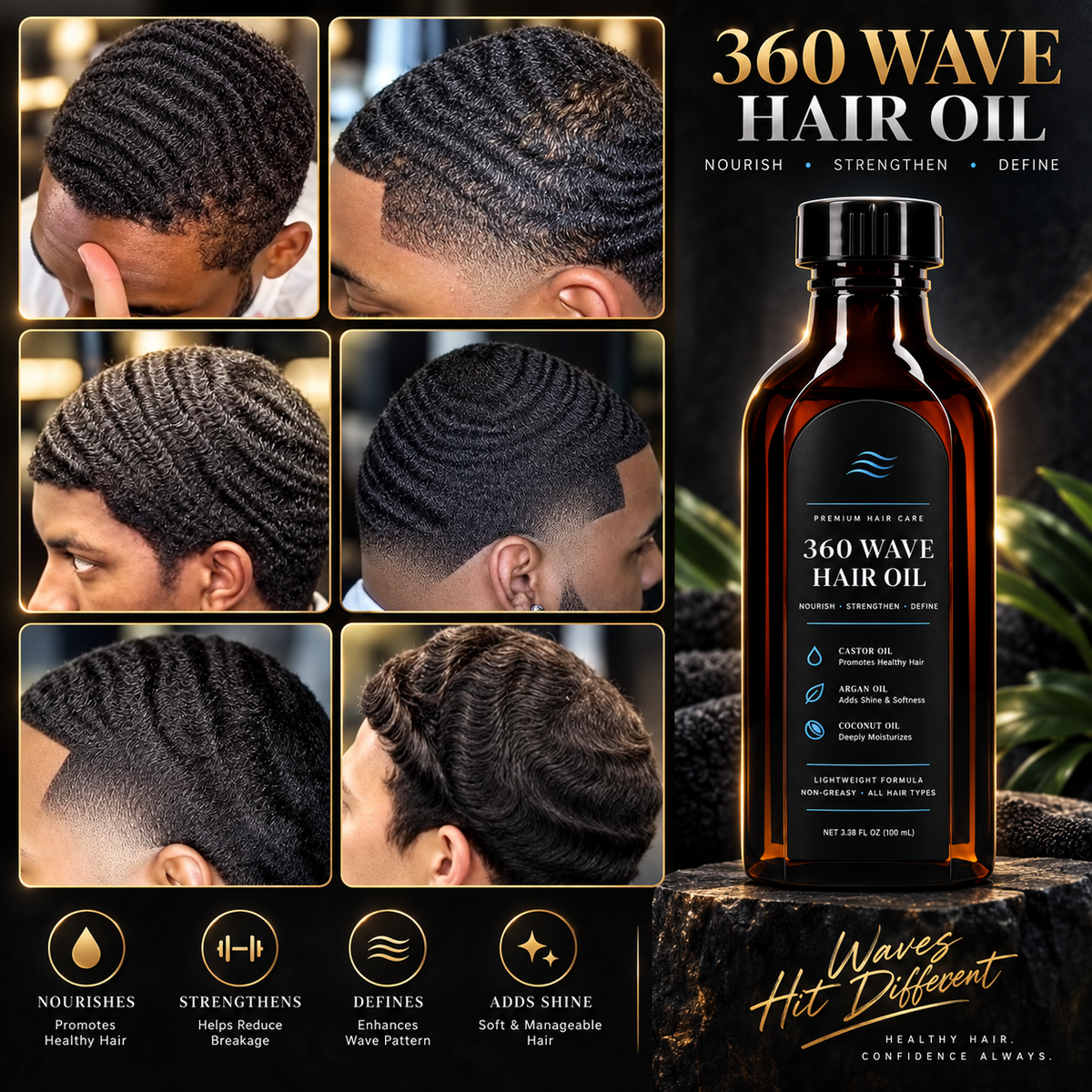 360 Wave Oil Hair Styling Agent - Strong Hold