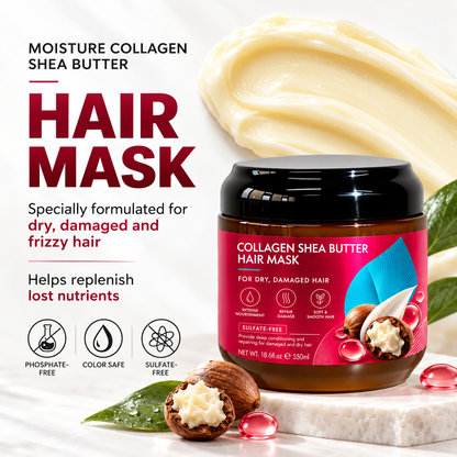 Collagen Shea Butter Hair Mask Deep Repair for Dry