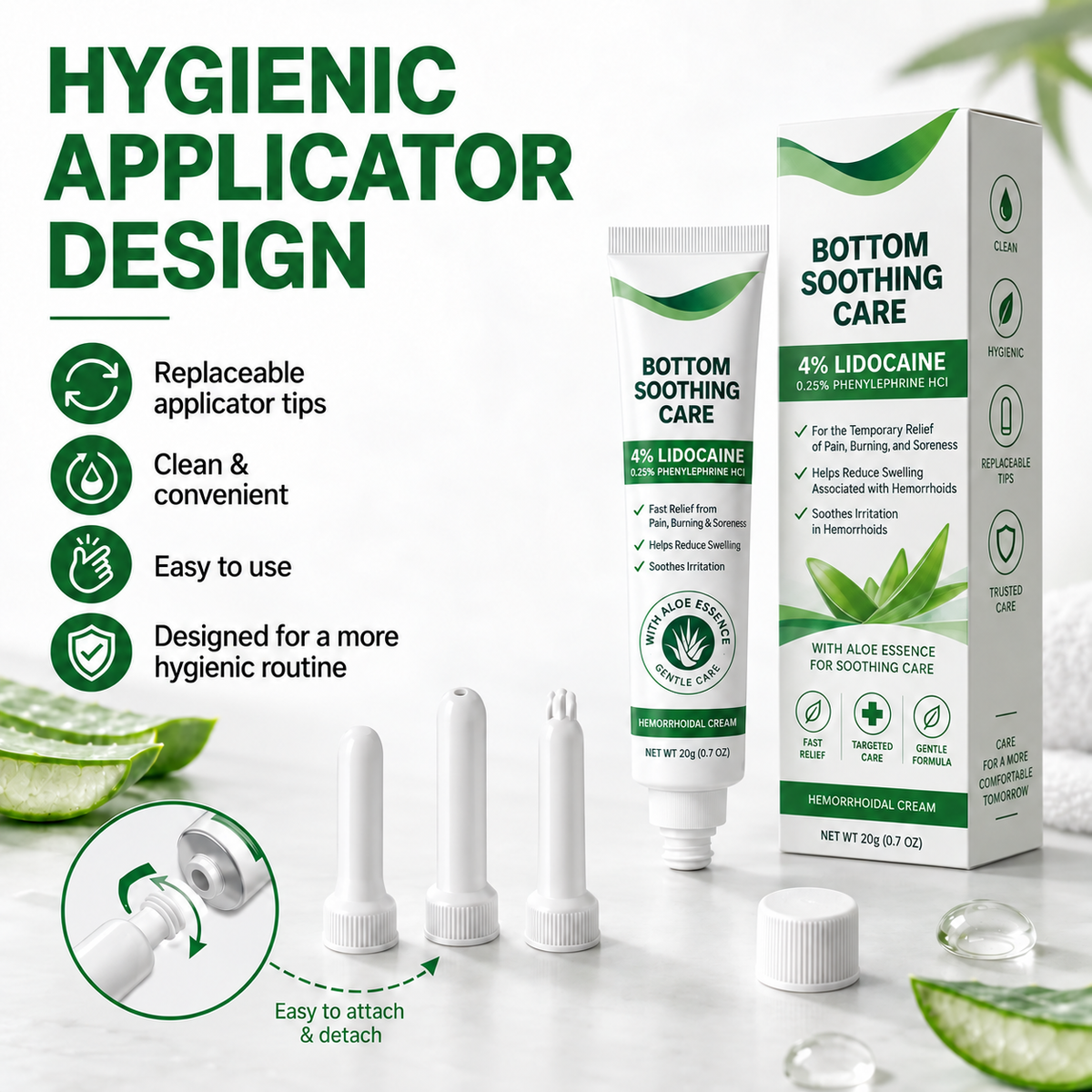 Replaceable hygienic applicator tips