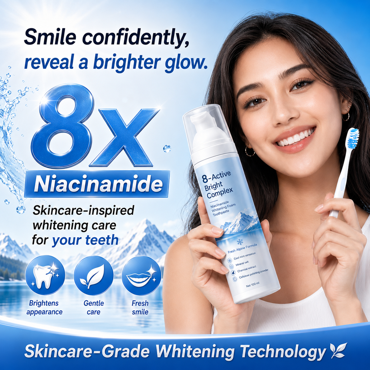Niacinamide Foaming Toothpaste 8X