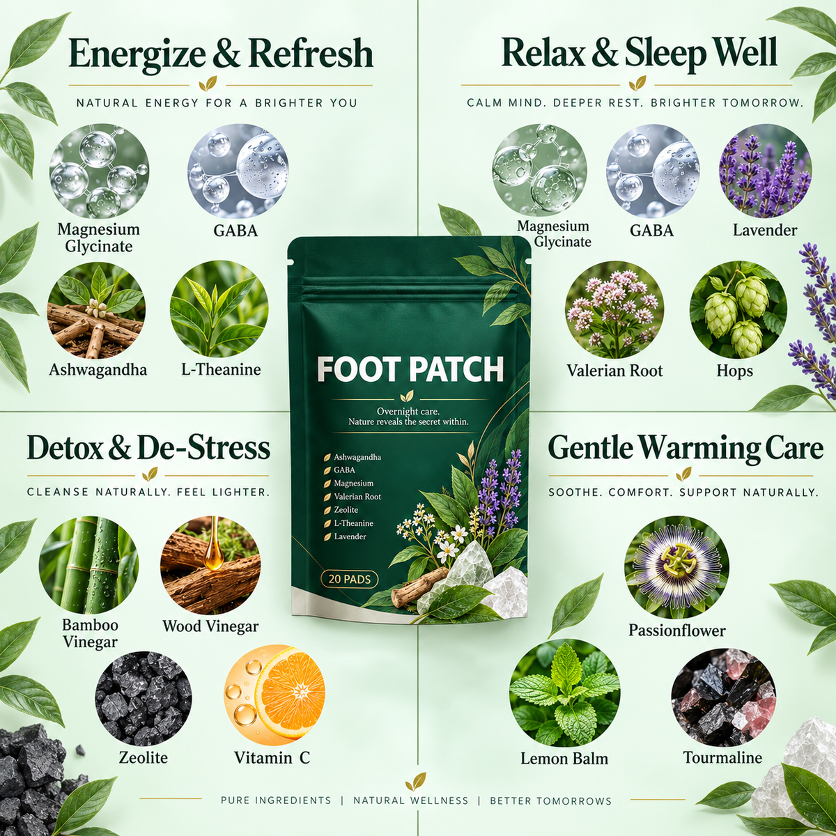 Natural Foot Patch-Promote Relaxation, De-Stress & Sleep Support