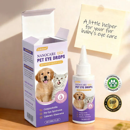 NanoCare Pet Eye Drops-Relieves Conjunctivitis, Dry Eyes, Cataracts, and Keratitis🐶