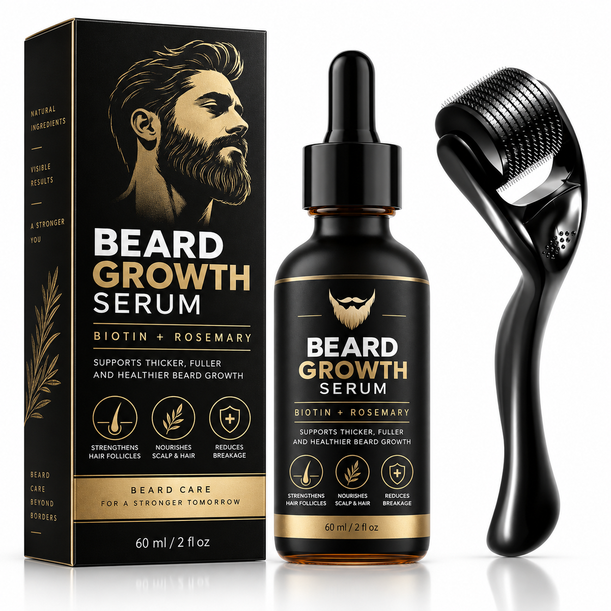 Beard Growth Serum & Derma Roller