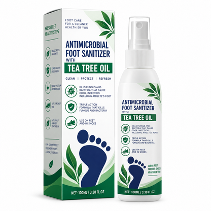 Tea Tree Oil Antifungal Foot Spray - Cracked Heels & Dry Skin Repair