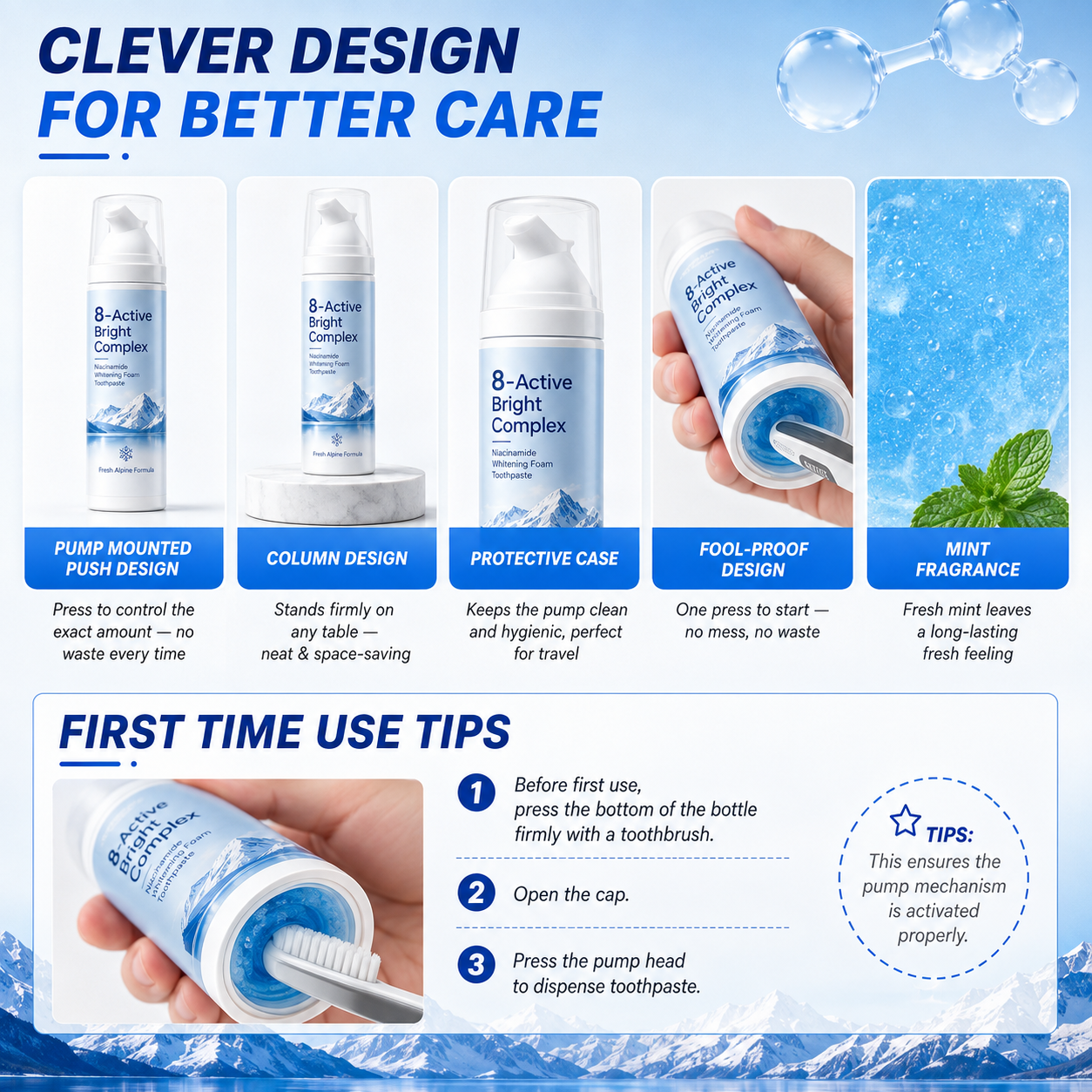 Niacinamide Foaming Toothpaste 8X
