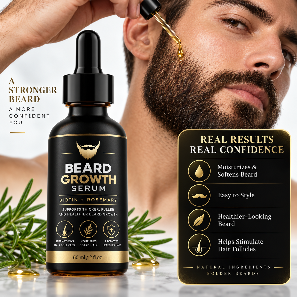 Beard Growth Serum & Derma Roller