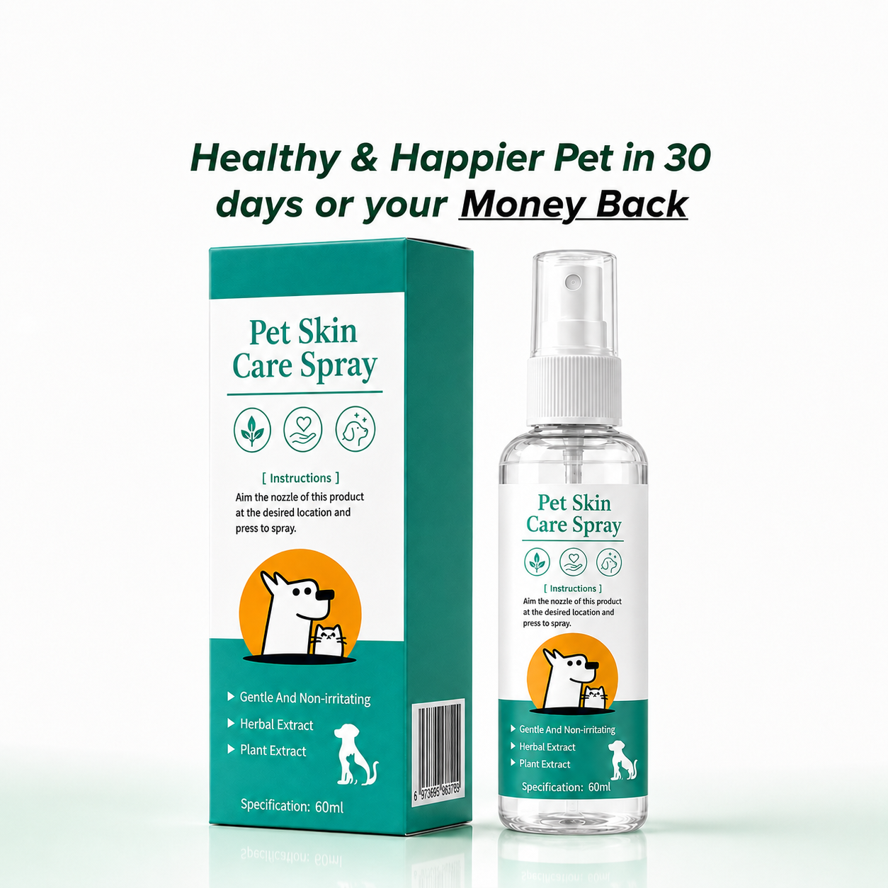 💥100K+ SOLD💕Pet Skin Care Spray Treats ringworm in cats and dogs, as well as pet skin issues such as redness, rashes, and hair loss.
